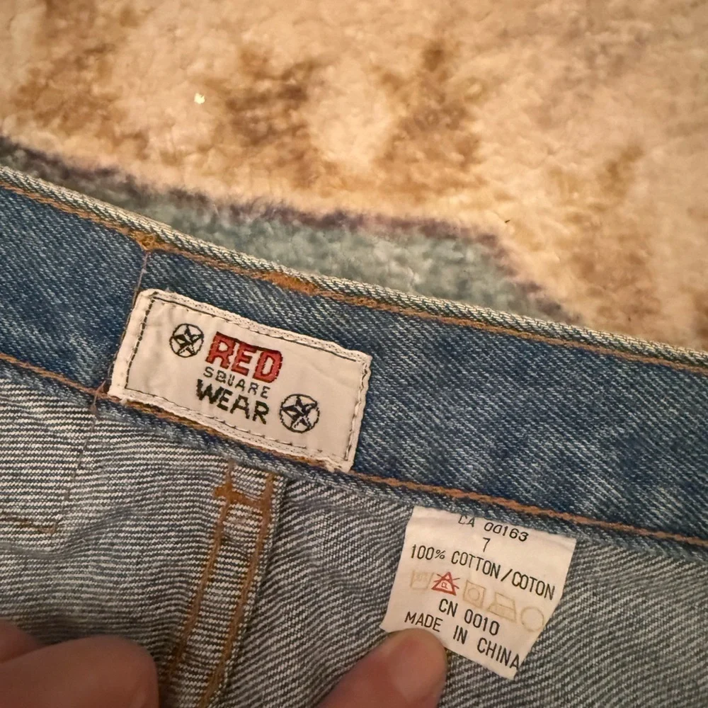 Authentic Y2K Red Square Wear Denim Skirt - Picture 14 of 14